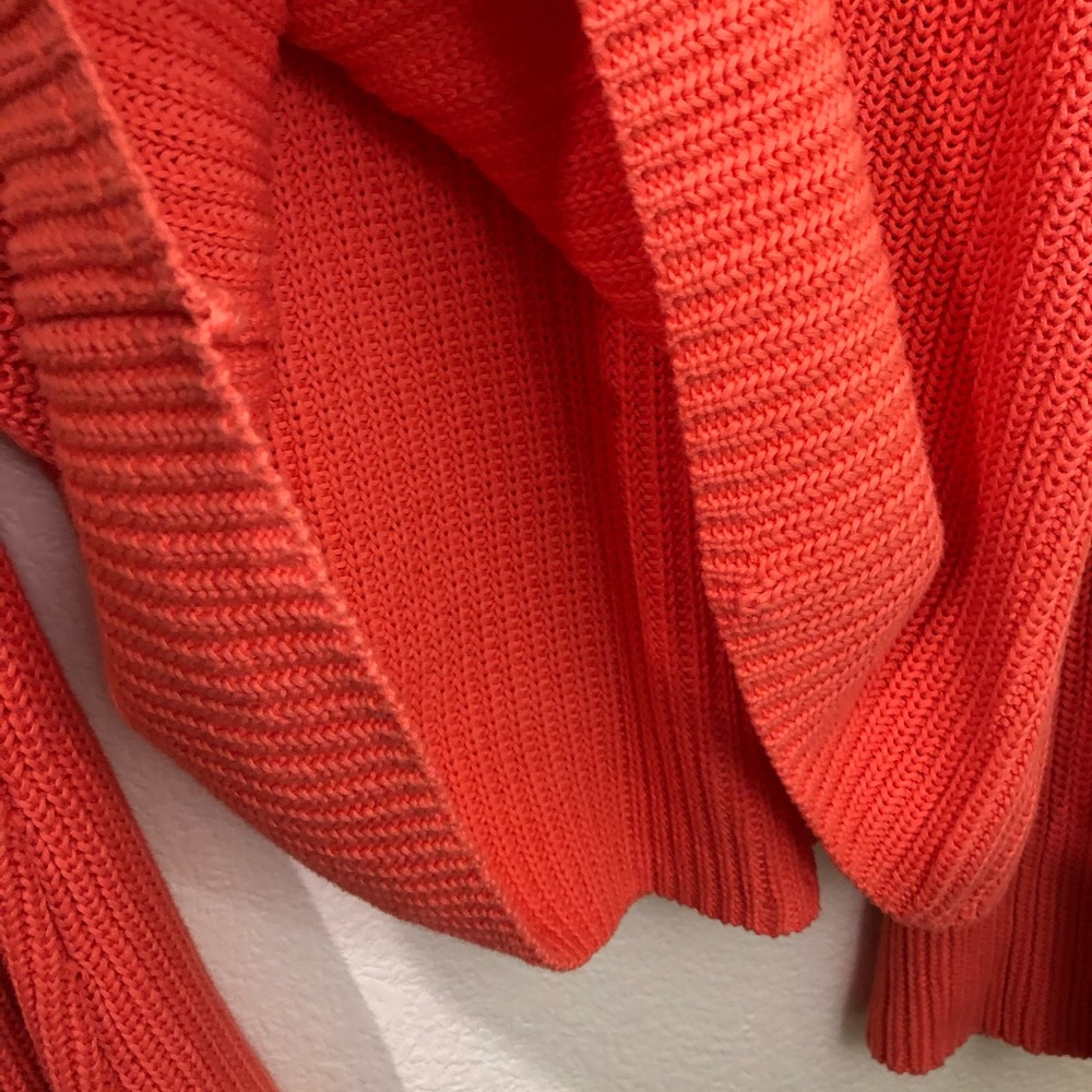Free People Sweater V-Neck Bell Sleeve Coral Orang - Picture 9 of 12